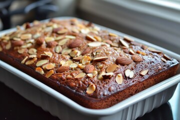 Banana bread with almonds