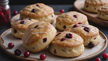 Wall Mural - cranberry scones on a plate