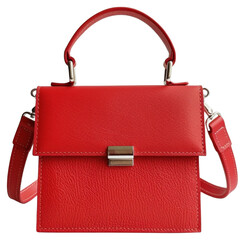 Sticker - PNG Elegant red leather handbag