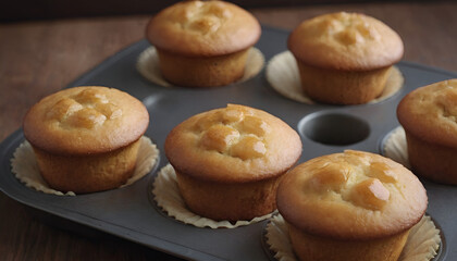 honey cornbread muffins in a pan