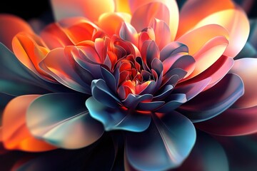 Sticker - Close-up of a Multicolored, Textured Flower with Delicate Petals