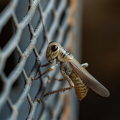 cricket isolated on metal background