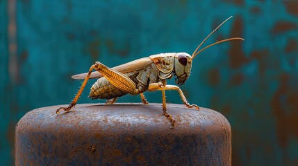 cricket isolated on metal background