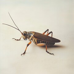 cricket isolated on paper background