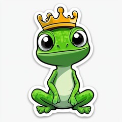 Wall Mural - Cartoon Frog Wearing A Golden Crown