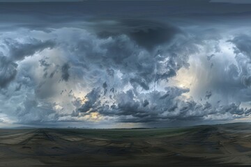hdri panorama of stormy sky for 3d graphics or game development
