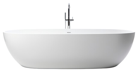 Wall Mural - PNG Modern minimalist white bathtub