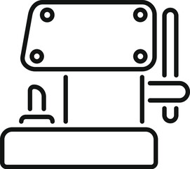 Sticker - This icon represents a drilling machine operating on a metal construction platform, ideal for construction and diy projects