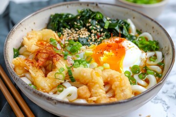 Sticker - Yummy Udon with Tempura Veggie and Egg