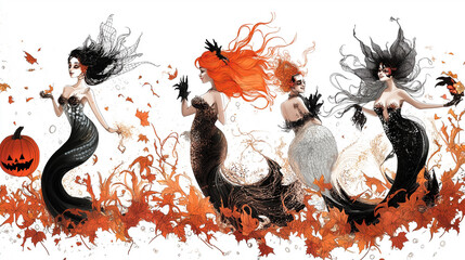 Wall Mural - A dynamic abstract ink painting in black, orange, and gray tones, resembling a burst of energy or motion.