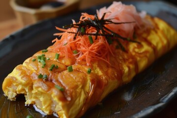 Wall Mural - Japanese Tamagoyaki cooked and decorated beautifully