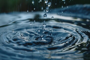 Canvas Print - A tiny drop of water on a surface with detailed texture