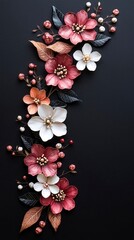 Wall Mural - Elegant Floral Arrangement on Black Background