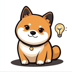 Poster - Cute Dog With Lightbulb Idea