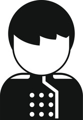 Sticker - Bellboy avatar wearing uniform with buttons icon in simple style on a white background