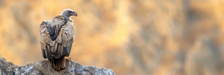 Wall Mural - Griffon vulture perched on a rock