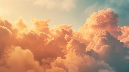 Wall Mural - Unconventionally formed clouds illuminated by sunlight