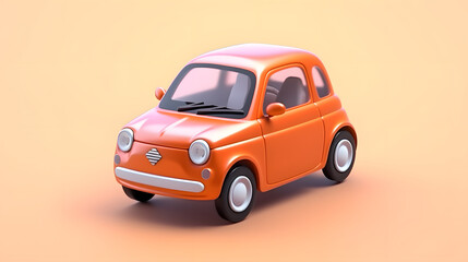 Poster - Compact Car 3d cartoon style