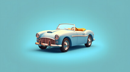 Wall Mural - Convertible car 3d cartoon style