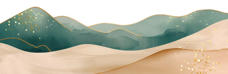 Poster - PNG abstract mountain border, transparent background