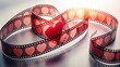 © Collection - Film tape with heart shapes overlayed, symbolizing love and romance