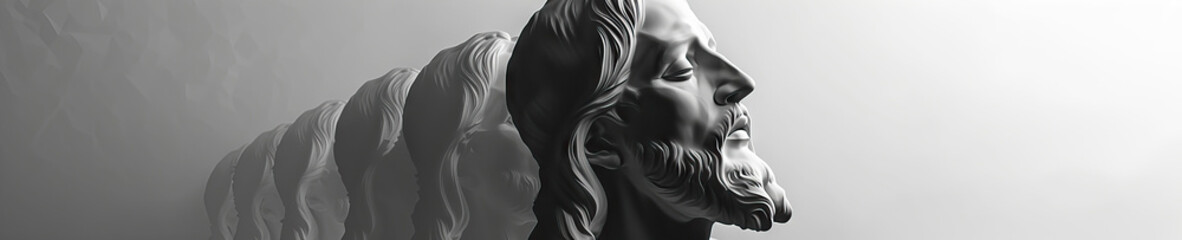 Abstract Jesus Statues: Timeless Sculptures in Monochrome