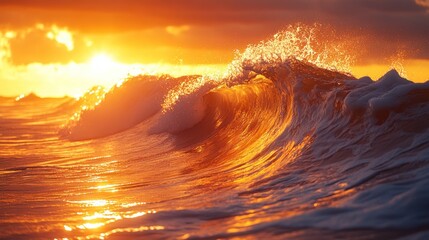 Poster - Golden Sunset Wave