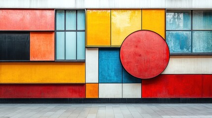 Poster - Abstract Colorful Wall with Circle