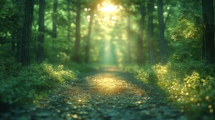 Canvas Print - Sunlight Through Forest Path