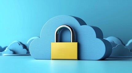 Wall Mural - PDPA PERSONAL DATA PROTECTION ACT policies PDPA acronym with a lock and cloud, digital privacy protection, flat design illustration