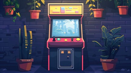 Arcade Game Machine in Retro Setting