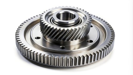 High angle view of metallic gear