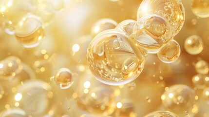 Wall Mural - Golden Bubbles Abstract Background