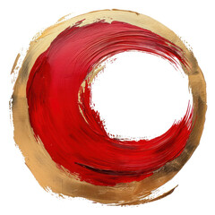 Sticker - PNG Circle brush stroke backgrounds paint red.