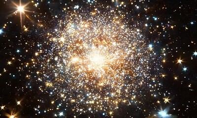 Wall Mural - A vibrant and dense star cluster glowing brightly in the vast universe