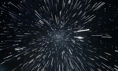 Wall Mural - A warp speed journey through space, with stars streaking by at incredible speeds