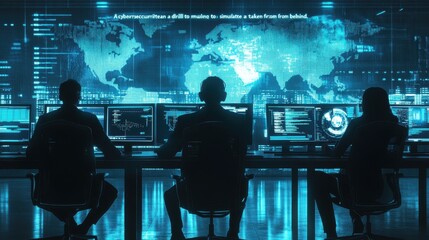 Cybersecurity Analysts Monitoring Global Threat Intelligence