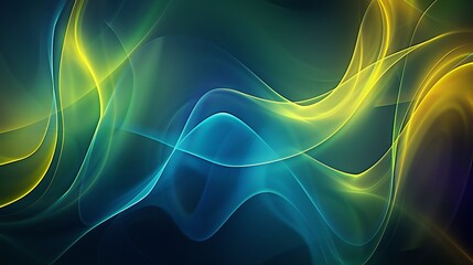 Wall Mural - Abstract blue and black fractal art with flowing lines and glowing energy, perfect for futuristic wallpaper design