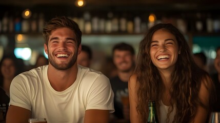 Canvas Print - People enjoying a fun drink