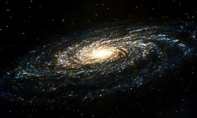 Wall Mural - A spiral galaxy with glowing center, showcasing the grandeur of the universe
