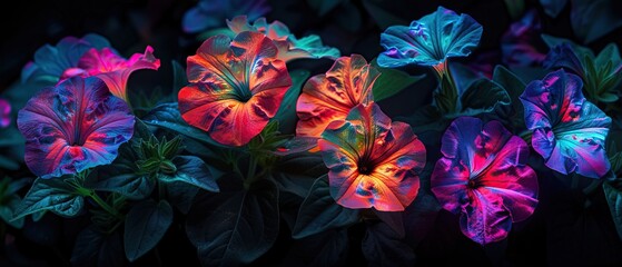 Canvas Print - Vibrant Petals in a World of Neon