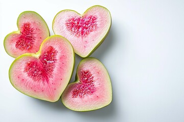 Wall Mural - Heart-shaped guava slices