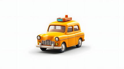 Wall Mural - Taxi car 3d cartoon style