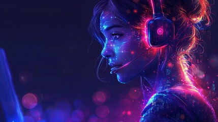 Wall Mural - Call center, online customer support. Contact Us Customer Service For Personal Assistant Service, Person Advisor and Social Media Network. 3D Web Vector Illustrations