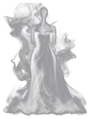 Poster - PNG Abstract smoke of dress fashion wedding white.