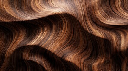 Wall Mural - Abstract Wavy Brown Wood Grain Texture Background.