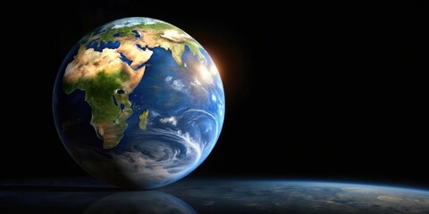 planet earth isolated in the solar system on a black background, earth, space, solar system, planet,