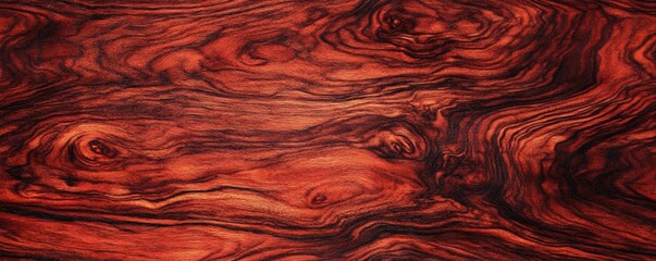 Wall Mural - Close-up of polished wood texture with rich brown and red tones, displaying intricate grain patterns and natural beauty.