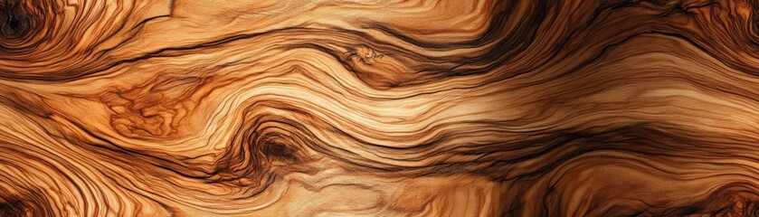 Poster - Luxurious olive wood with rich, swirling grain, ideal for highend kitchenware, luxury wood texture, gourmet elegance