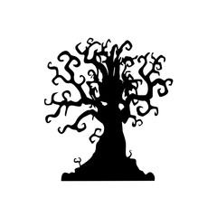 Wall Mural - Halloween tree silhouette vector art